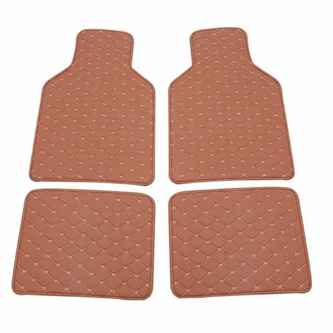 4Pcs / Set Car Front+Rear Floor Mat Anti-slip Waterproof Leather Vehicle Interior Floor Mat