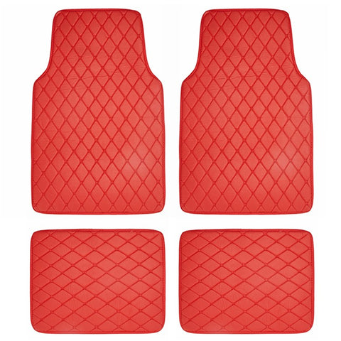 4Pcs / Set Car Front+Rear Floor Mat Anti-slip Waterproof Leather Vehicle Interior Floor Mat