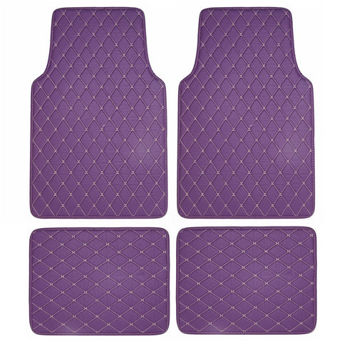 4Pcs / Set Car Front+Rear Floor Mat Anti-slip Waterproof Leather Vehicle Interior Floor Mat