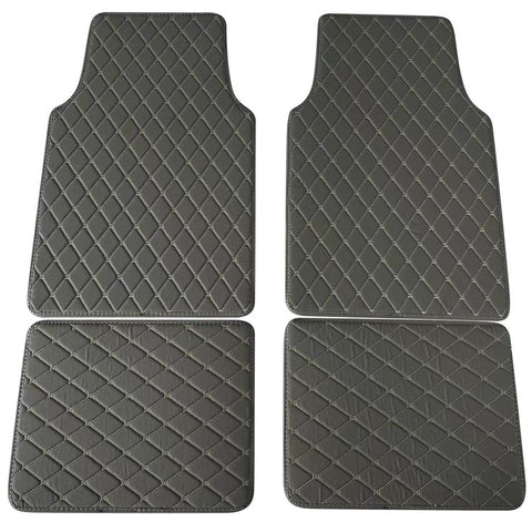 4Pcs / Set Car Front+Rear Floor Mat Anti-slip Waterproof Leather Vehicle Interior Floor Mat