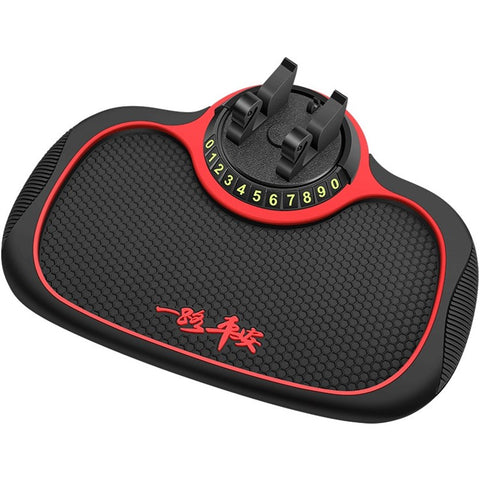 BAVISS B-25 3 in 1 Non-Slip Phone Holder Dashboard Phone Mat with Temporary Car Parking Card Number Plate Anti Shake Pad Phone Stand Mount for Universal Cars