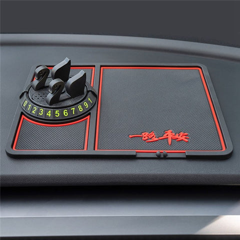 BAVISS B-58 Non-slip Phone Pad for Car, Car Dashboard Phone Mat with Number Plate and Aromatherapy Holes