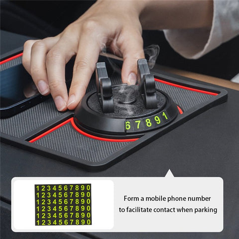 BAVISS B-58 Non-slip Phone Pad for Car, Car Dashboard Phone Mat with Number Plate and Aromatherapy Holes
