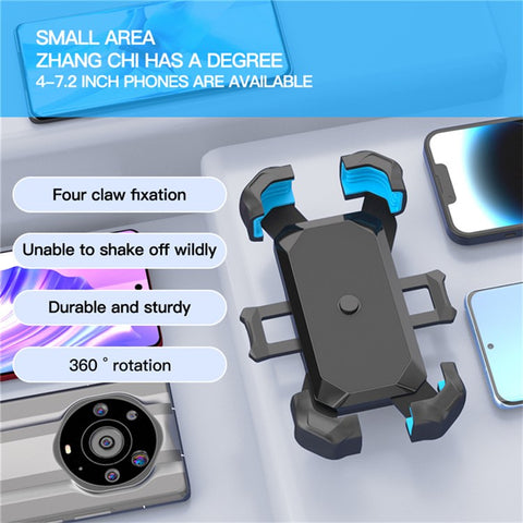 360 Degree Rotation Anti Shake Motorcycle Phone Mount Holder Stand for Electric Bike Scooter