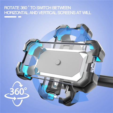 360 Degree Rotation Anti Shake Motorcycle Phone Mount Holder Stand for Electric Bike Scooter