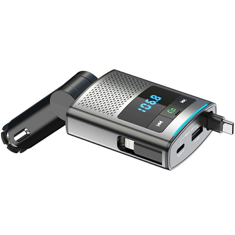 GZ16 Car Voltage Display Charger Bluetooth-Compatible MP3 Player with Retraction Type-C Cable