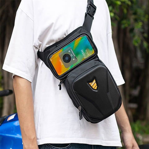 RZAHUAHU Motorcycle Leg Side Bag Waterproof Large Capacity Touch Screen Phone Pocket Fanny Pack Waist Bag