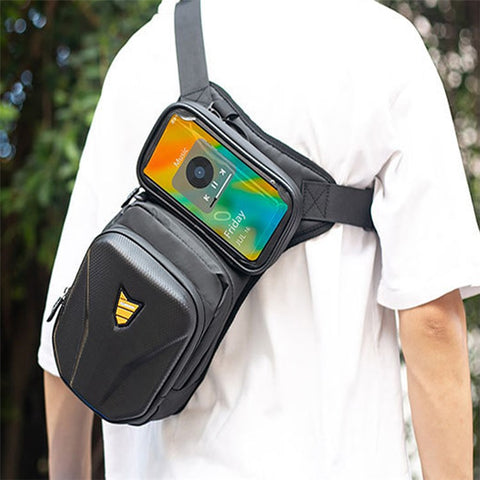 RZAHUAHU Motorcycle Leg Side Bag Waterproof Large Capacity Touch Screen Phone Pocket Fanny Pack Waist Bag