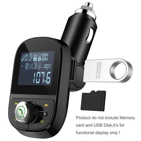 HY92 Car Bluetooth-compatible FM Transmitter Dual USB Fast Charger Car MP3 Player Car Kit Accessories with Song Lyrics Digital Display