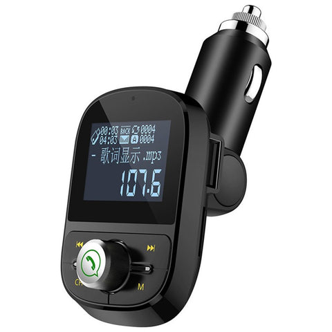 HY92 Car Bluetooth-compatible FM Transmitter Dual USB Fast Charger Car MP3 Player Car Kit Accessories with Song Lyrics Digital Display