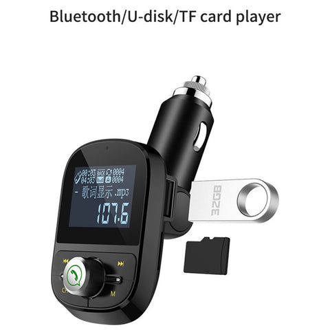 HY92 Car Bluetooth-compatible FM Transmitter Dual USB Fast Charger Car MP3 Player Car Kit Accessories with Song Lyrics Digital Display