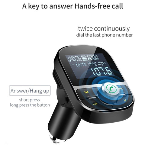 HY92 Car Bluetooth-compatible FM Transmitter Dual USB Fast Charger Car MP3 Player Car Kit Accessories with Song Lyrics Digital Display