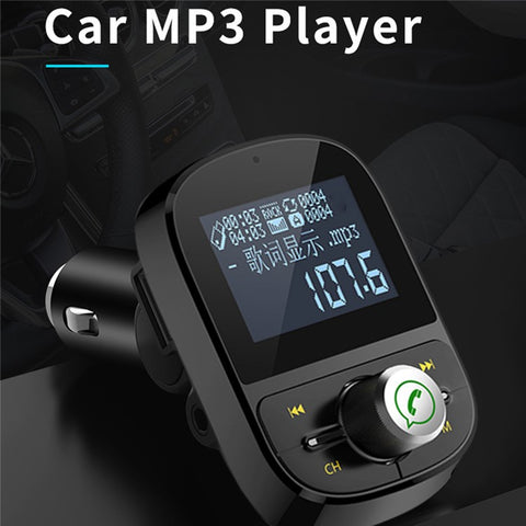 HY92 Car Bluetooth-compatible FM Transmitter Dual USB Fast Charger Car MP3 Player Car Kit Accessories with Song Lyrics Digital Display