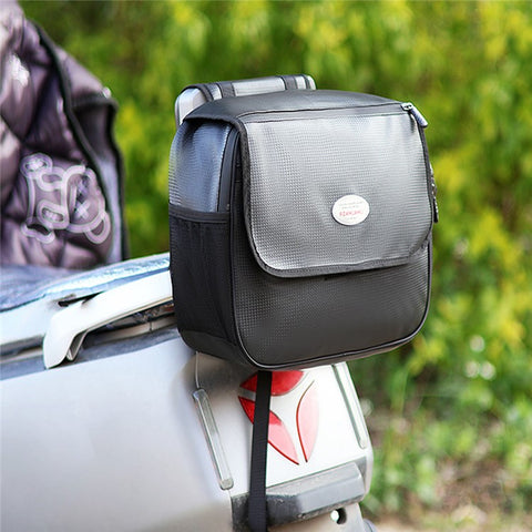 RZAHUAHU 10L Waterproof PU Motorcycle Rear Seat Bag Motorbike Bicycle Tools Storage Tail Bag