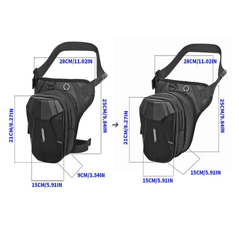 RZAHUAHU Hard Shell 600D Waterproof Fabric Motorcycle Riding Waist Bag Phone Tools Storage Crossbody Bag