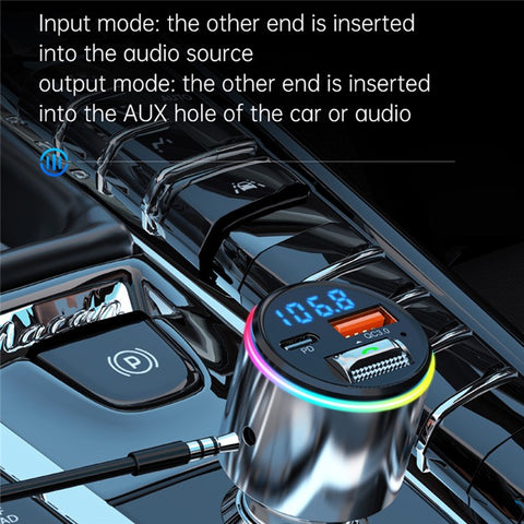 BC88 Bluetooth-compatible 5.3 FM Transmitter QC3.0 PD 30W Fast Charging Car MP3 Player with RGB Light (CE Certified)