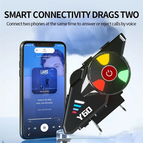 Y60 Motorcycle Bluetooth-compatible Headset Waterproof Helmet Speakers Noise Cancellation / FM Radio
