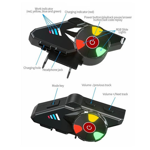 Y60 Motorcycle Bluetooth-compatible Headset Waterproof Helmet Speakers Noise Cancellation / FM Radio