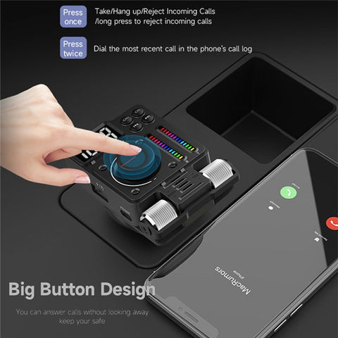 MT01 Ambient Light Car Bluetooth-compatible Adapter FM Transmitter MP3 Music Player Type-C + USB Car Charger
