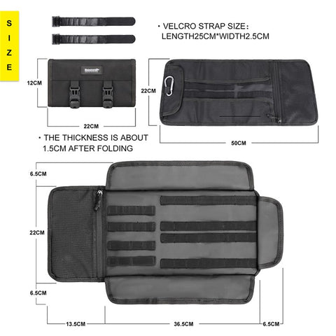 RHINOWALK MT103 Motorcycle Repair Tools Storage Bag 1680D Polyester Motorbike Tools Bag