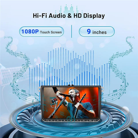 RH-753E For Golf MK5 / Polo / Passat / Jetta 1G+16G 9-inch HD Multimedia Player Car FM Radio Android 13 Carplay Music Video Player