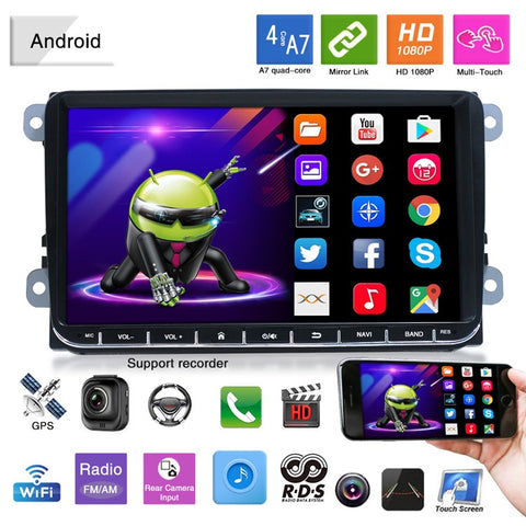 RH-753C For Golf MK5 / Polo / Passat / Jetta 2G+32G 9-inch HD Vehicle Player Car FM Radio Offline Map Multimedia Player