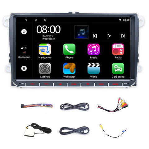RH-753A For Golf MK5 / Polo / Passat / Jetta 1G+16G Car Multimedia Player 9-inch Android 13 FM Radio Video Player