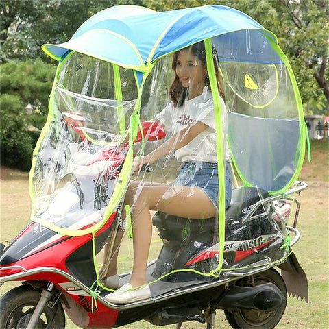 Electric Bike Motorcycle Rain Shelter Fully Enclosed Motorbike Umbrella Awning Rain Hood
