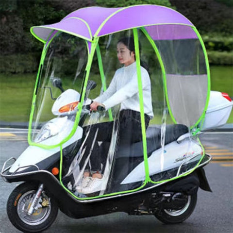 Electric Bike Motorcycle Rain Shelter Fully Enclosed Motorbike Umbrella Awning Rain Hood