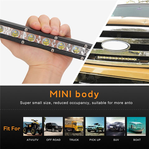 D0003 YSJ 20 inch 54W Ultra-slim Car Truck Tractor LED Work Light Spot Light Waterproof Shockproof Lamp Bar