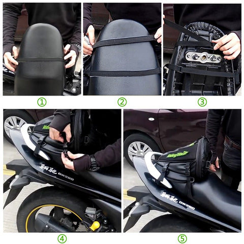 RIDING TRIBE G-XZ-017 Motorcycle Tank Bag Motorbike Tail Bag Waterproof Travel Backpack