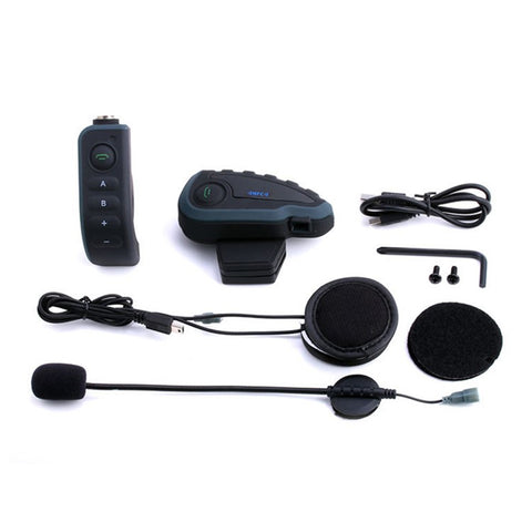 VNETPHONE V8 Motorcycle Helmet Intercom Bluetooth-compatible Headset Remote Control 1200M Wireless Distance Supporting Five People Live Chat