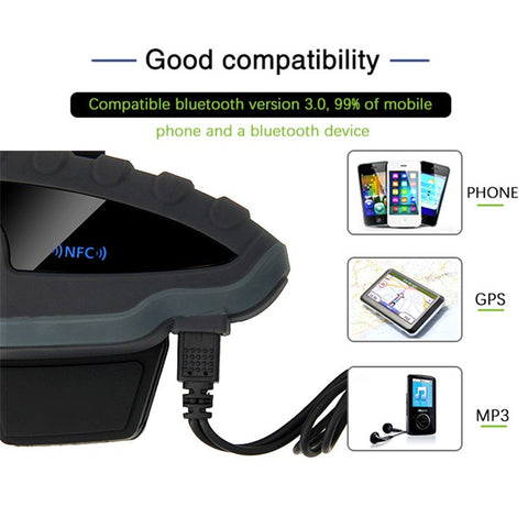 VNETPHONE V8 Motorcycle Helmet Intercom Bluetooth-compatible Headset Remote Control 1200M Wireless Distance Supporting Five People Live Chat
