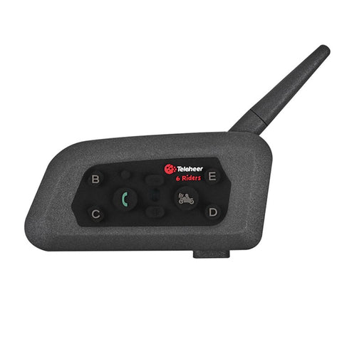 TELEHEER V6 Plus Motorcycle Helmet Bluetooth-compatible Walkie-Talkie with Headset Waterproof BT Wireless Walkie-Talkie Support 1500m Distance
