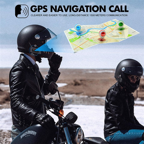 TELEHEER V6 Plus Motorcycle Helmet Bluetooth-compatible Walkie-Talkie with Headset Waterproof BT Wireless Walkie-Talkie Support 1500m Distance