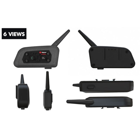 TELEHEER V6 Plus Motorcycle Helmet Bluetooth-compatible Walkie-Talkie with Headset Waterproof BT Wireless Walkie-Talkie Support 1500m Distance