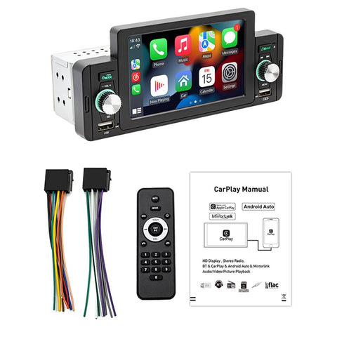 SWM 160C 5 inch Single Spindle Car Bluetooth-compatible Player MP5 MP4 Radio Audio Player CarPlay Cell Phone Connected Car BT Player