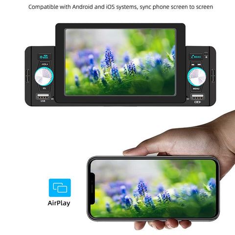 SWM 160C 5 inch Single Spindle Car Bluetooth-compatible Player MP5 MP4 Radio Audio Player CarPlay Cell Phone Connected Car BT Player