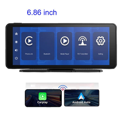 W510-2 6.86-inch HD Display Portable Car Player with AHD Camera Car Reversing Camera Monitor Support Bluetooth, FM