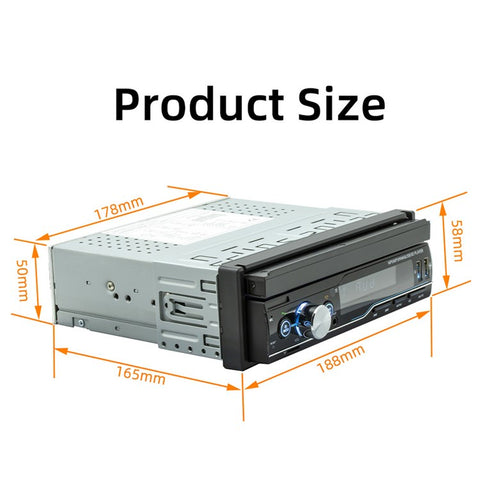 T100C Car Stereo Radio 7'' HD Manually Retractable Screen Car MP5 Player Support Bluetooth-compatible FM Radio Mirror Link