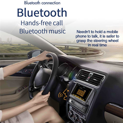 T100C Car Stereo Radio 7'' HD Manually Retractable Screen Car MP5 Player Support Bluetooth-compatible FM Radio Mirror Link