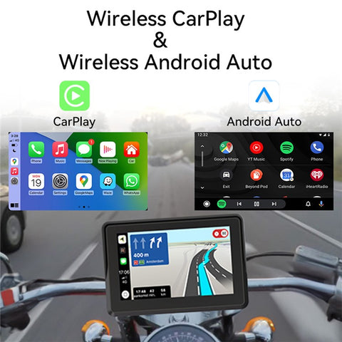 PND-Q5S 5-Inch Display Wireless Car Play Motorcycle GPS Navigator