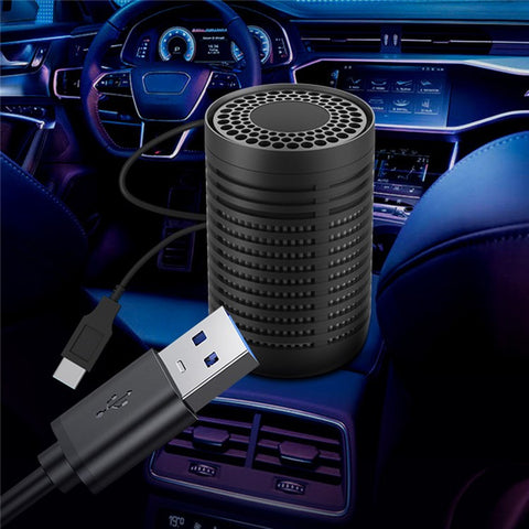 F011 Car HEPA Air Purifier Mini Silent Air Cleaner Built-in Aromatherapy Cotton for Universal Vehicles, Home, Office