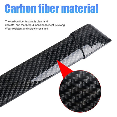 Carbon Fiber PVC Car Rear Spoiler Tailgate LED Light Bar Running Turn Signal Brake Taillight Strip