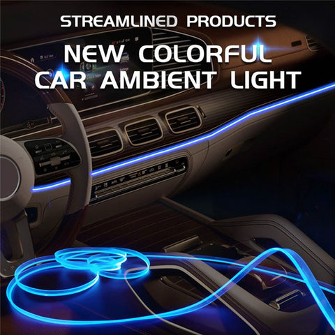 K5U 5m K-Series Car Ambient Lighting Flexible Fiber Optic RGB LED Strip Light Atmosphere Lamp Support APP Control
