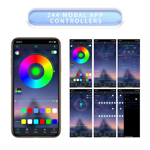 E15 1.5m Cigarette Lighter Cable Door Outside LED Strip Lights Car Colorful Ambient Lights Voice / RC Control Breathing Running Light