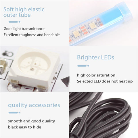 E15 1.5m Cigarette Lighter Cable Door Outside LED Strip Lights Car Colorful Ambient Lights Voice / RC Control Breathing Running Light