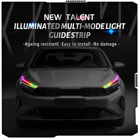 DR60 1-to-2 12V RF Car Driving Lights Bar APP Control LED Strip Lights Starter Scan Daytime Car Colorful Turn Signal