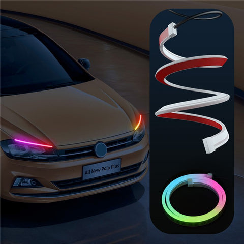 DR60 1-to-2 12V RF Car Driving Lights Bar APP Control LED Strip Lights Starter Scan Daytime Car Colorful Turn Signal