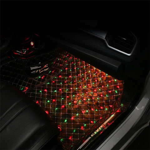 DX4 Cigarette Lighter 4-LEDs Car Footwell Light Strip Music Sound-activated Car Interior Atmosphere Light
